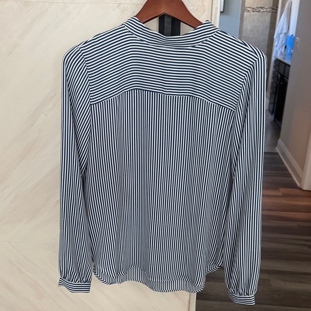 Striped Blue & White Long-Sleeve Shirt